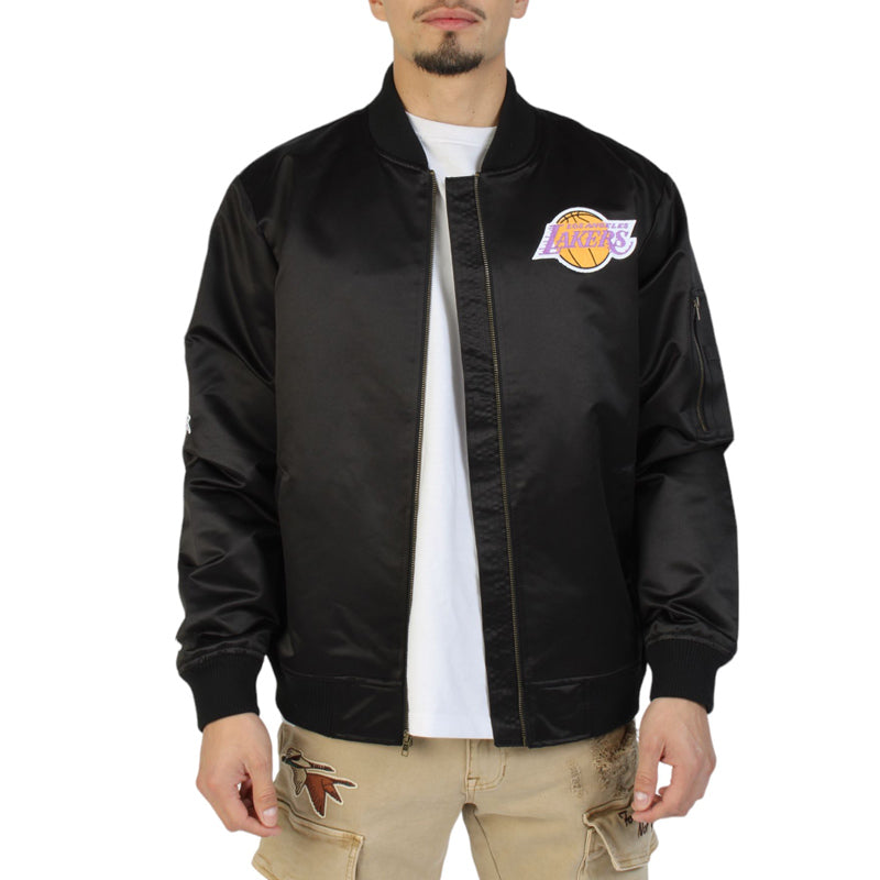 Shop LA Lakers Vintage Logo Lightweight Satin Jacket