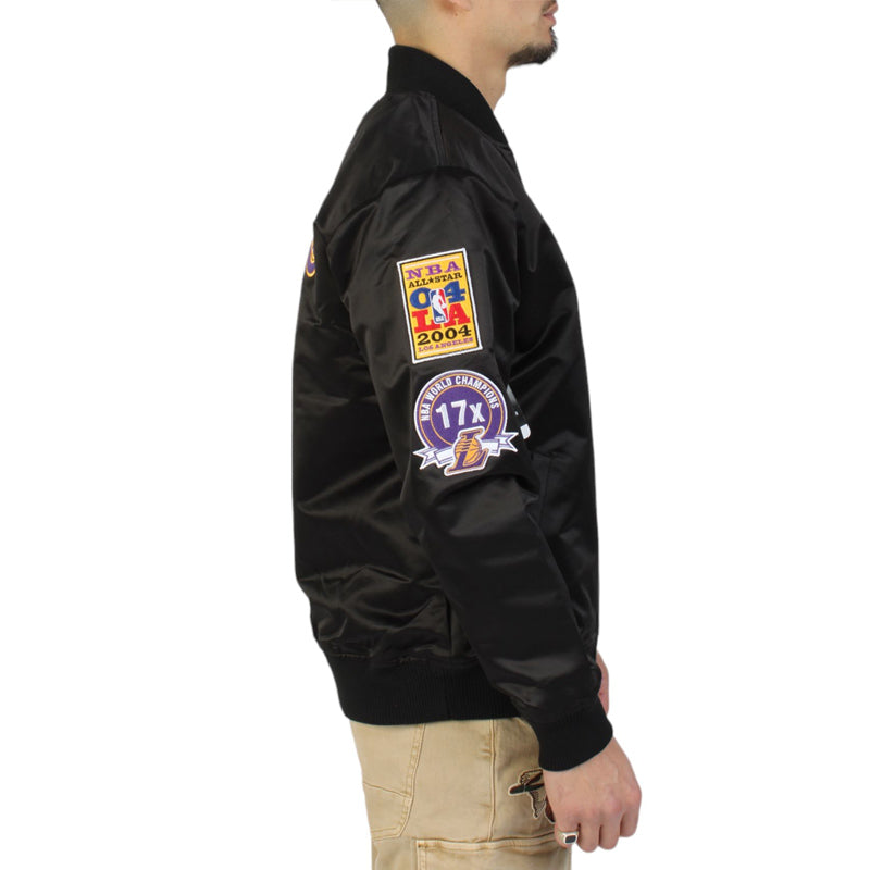 Shop LA Lakers Vintage Logo Lightweight Satin Jacket