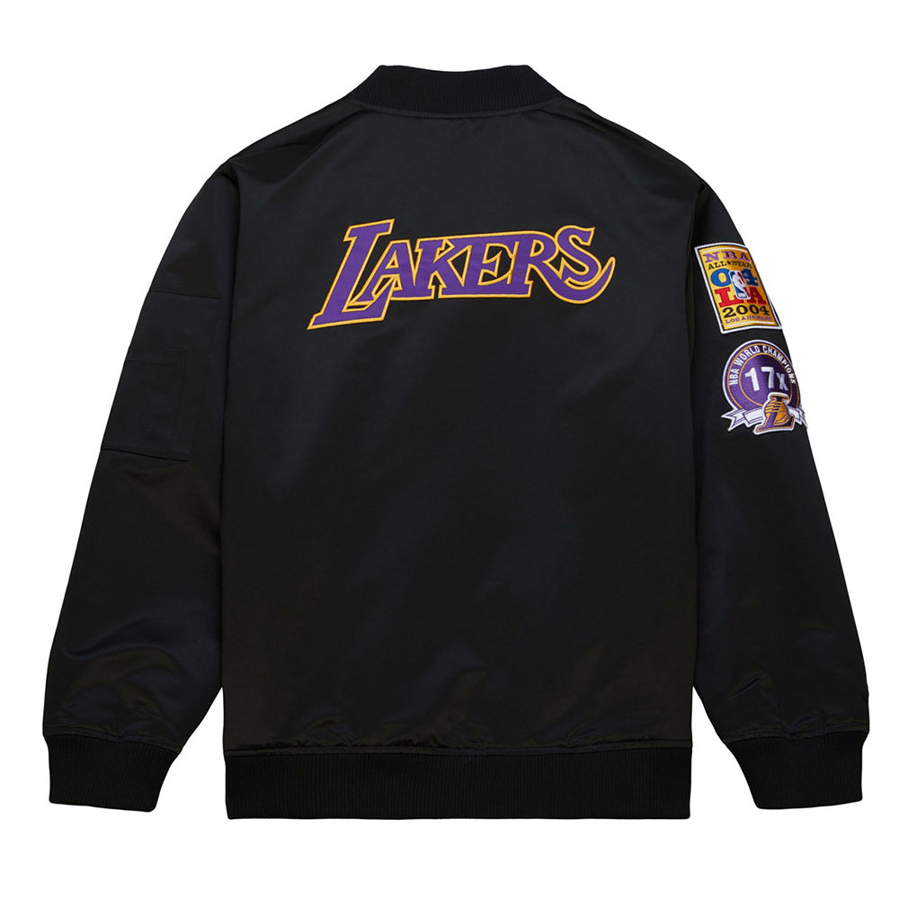 Shop LA Lakers Vintage Logo Lightweight Satin Jacket