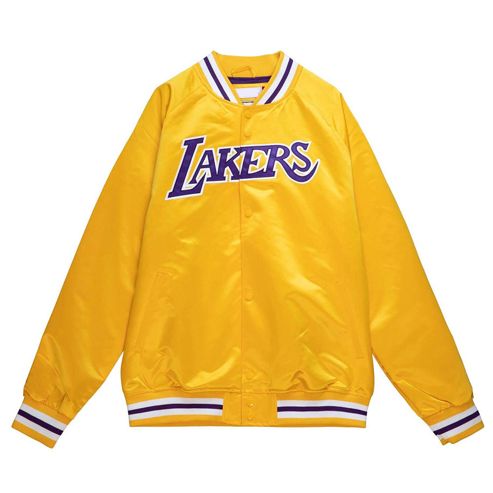 Shop LA Lakers Yellow Lightweight Satin Jacket