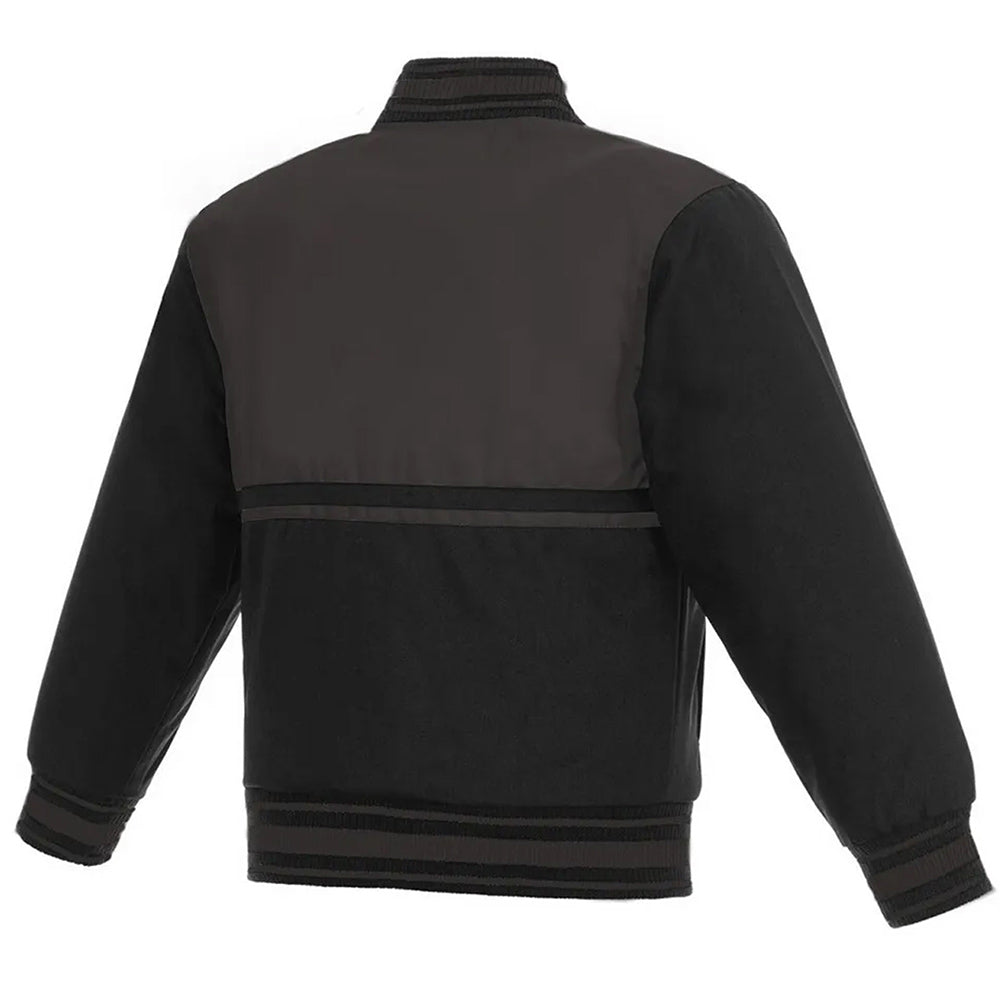 Shop LA Lakers Youth Black and Charcoal Twill Jacket