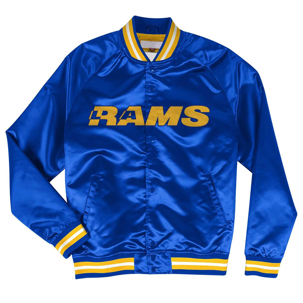 Shop LA Rams Lightweight Royal Satin Jacket