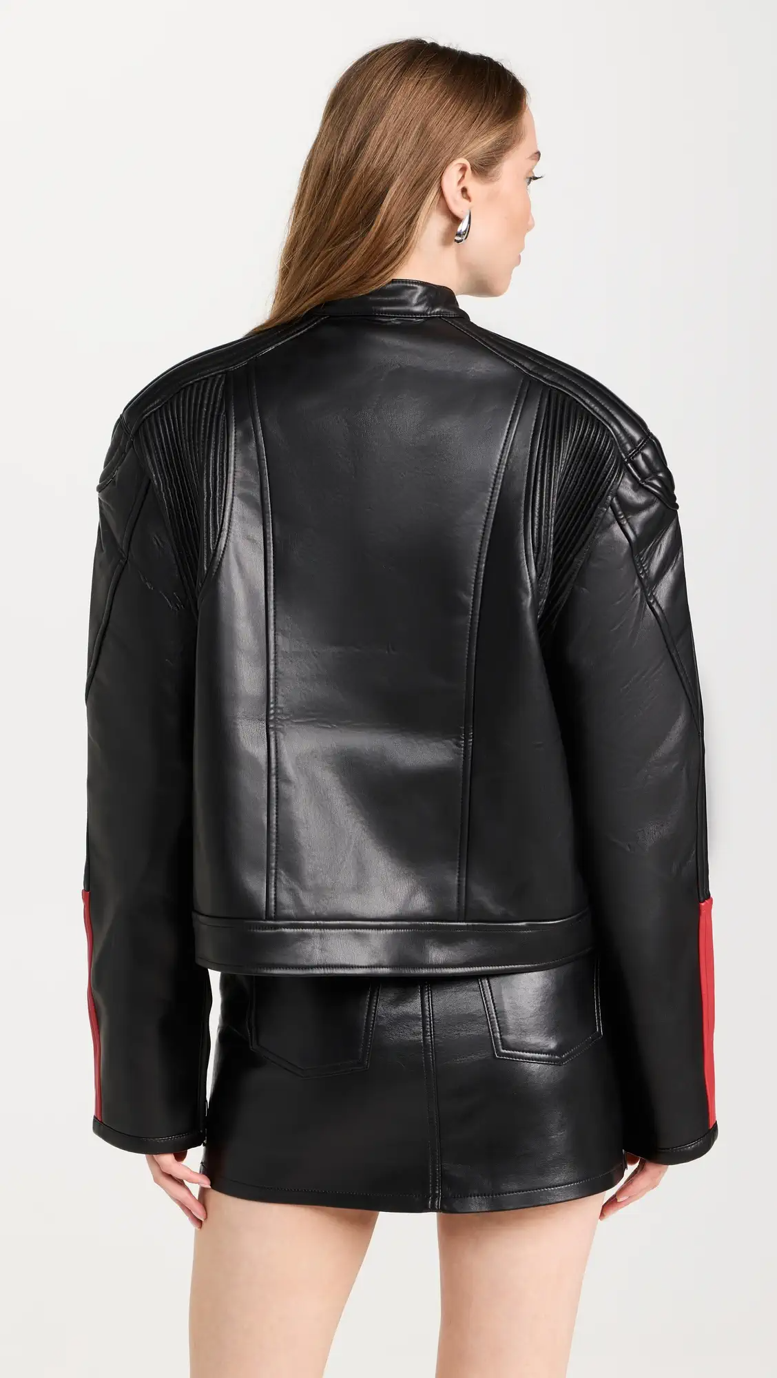 Shop Top Model Faux Leather Biker Jacket by TJS