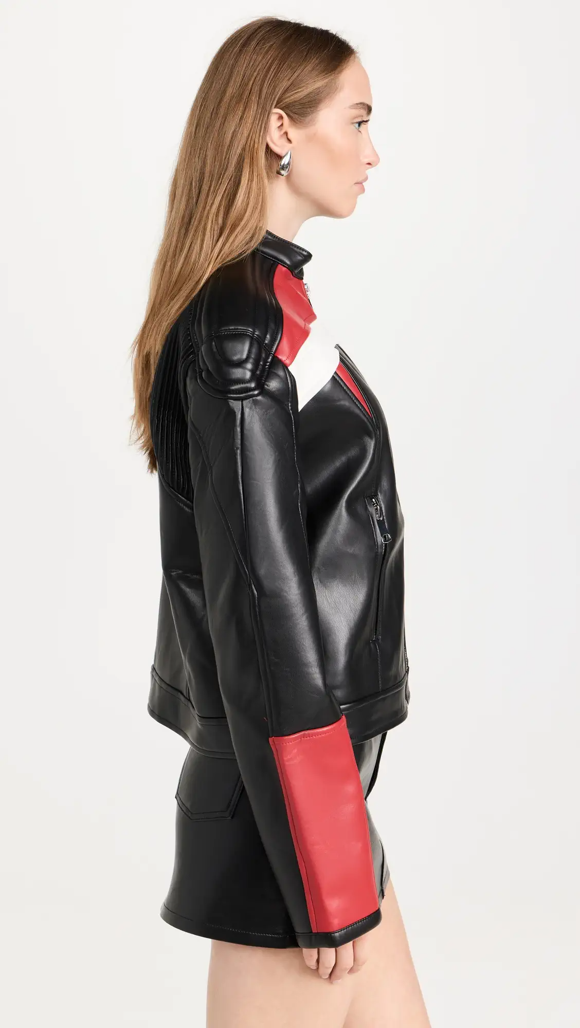Shop Top Model Faux Leather Biker Jacket by TJS