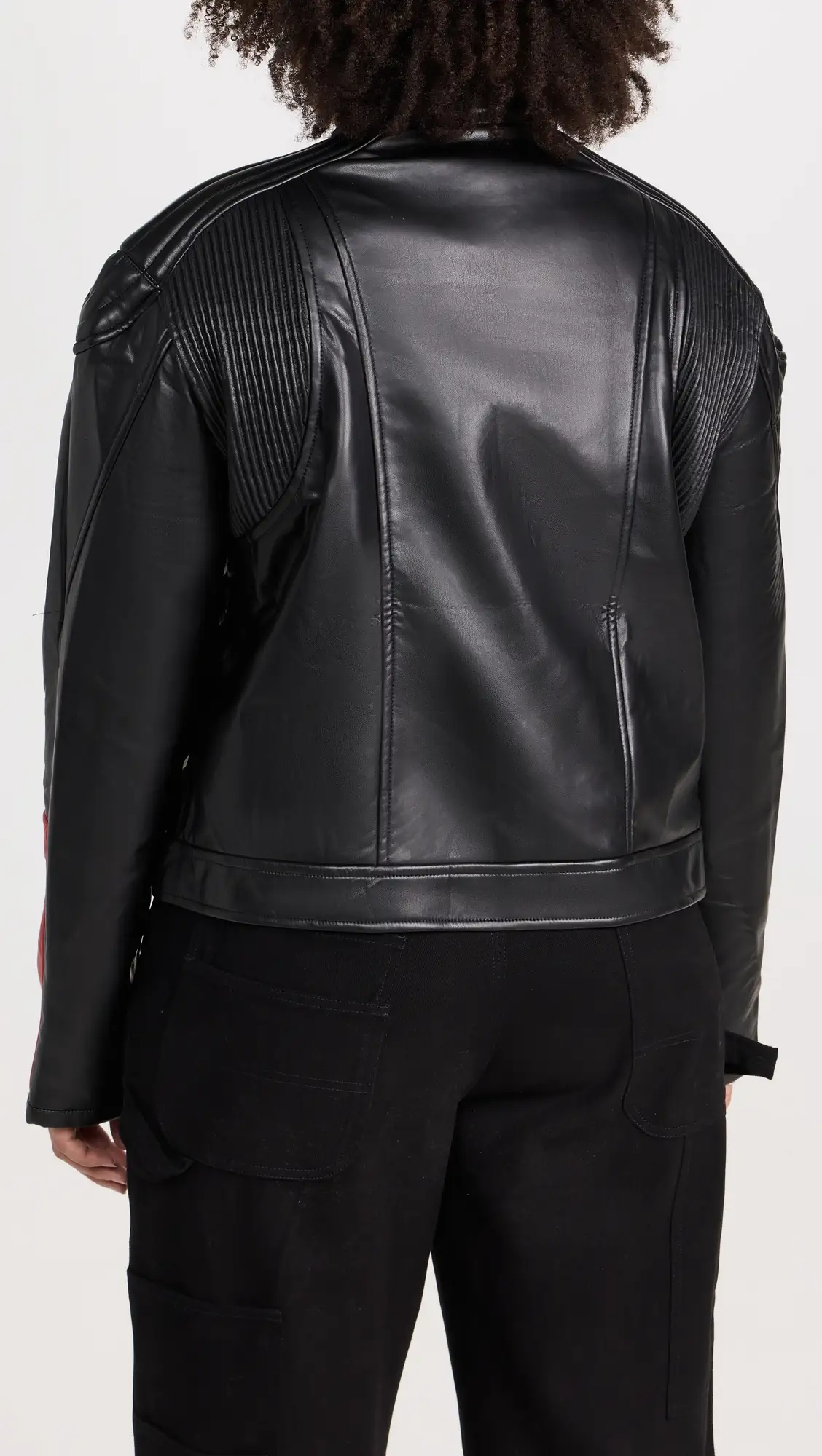 Shop Top Model Faux Leather Biker Jacket by TJS