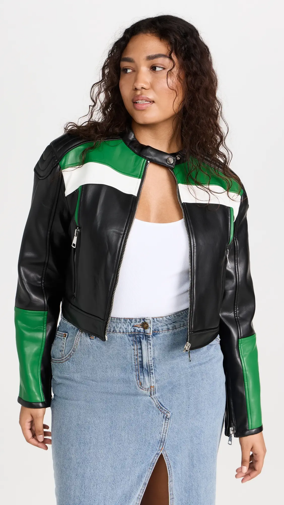 Shop Nueve Biker Jacket by TJS