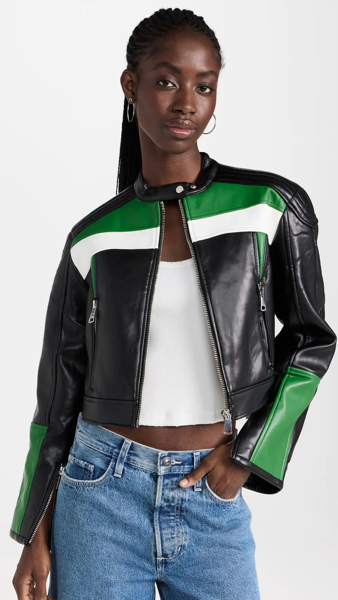 Shop Nueve Biker Jacket by TJS