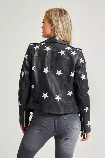 Shop Stars Style Black Leather Biker for Women