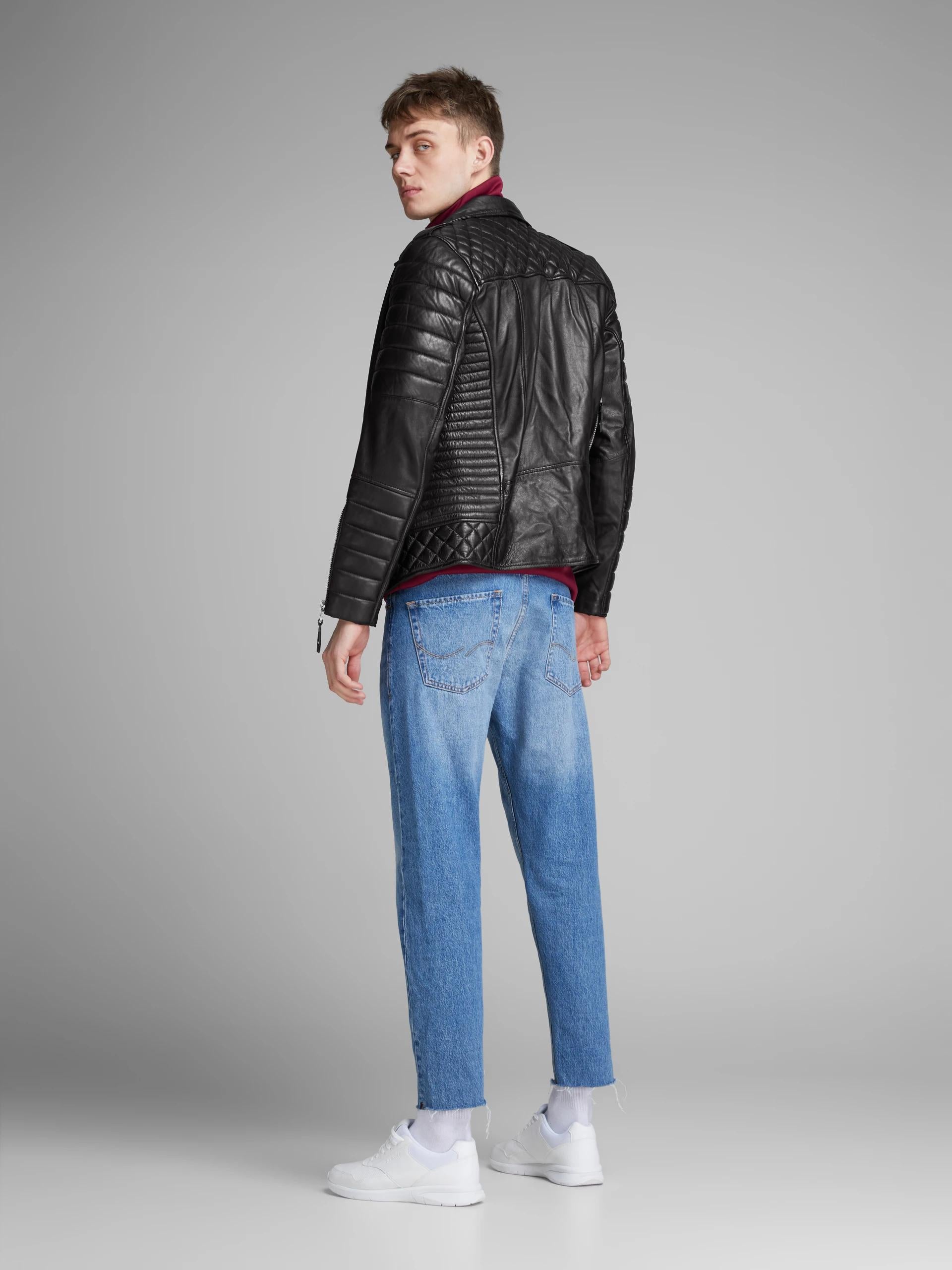 Shop Biker Boom Sheep Napa Stylish Leather Jacket
