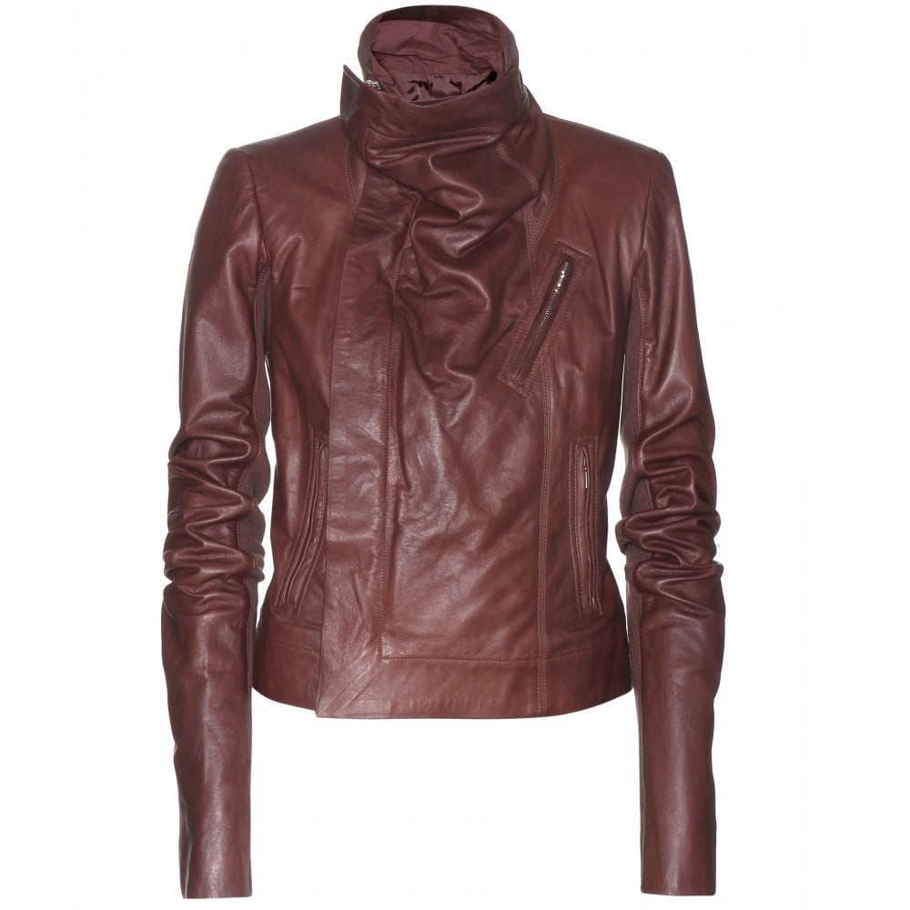 Shop Women Brown Biker Leather Jacket