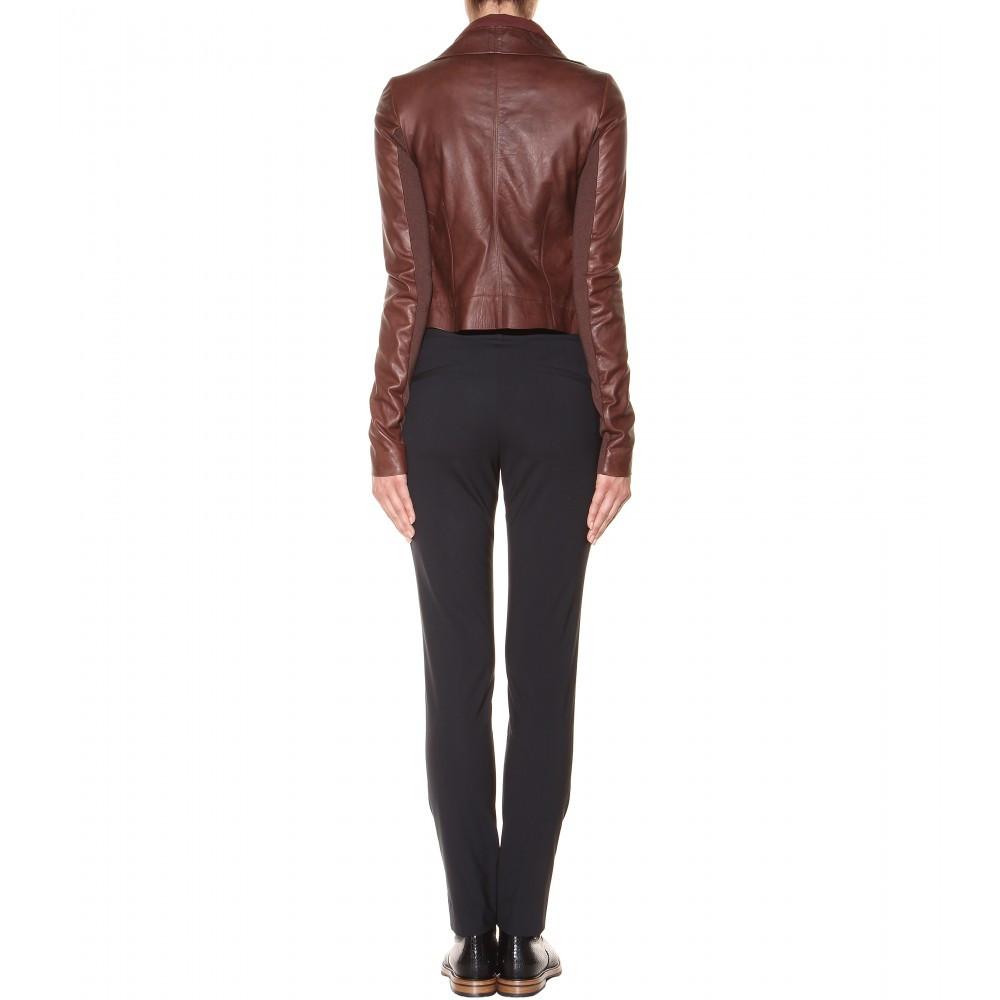 Shop Women Brown Biker Leather Jacket