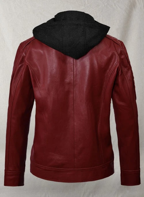 Shop ELEGANT RODEO HOODED LEATHER JACKET