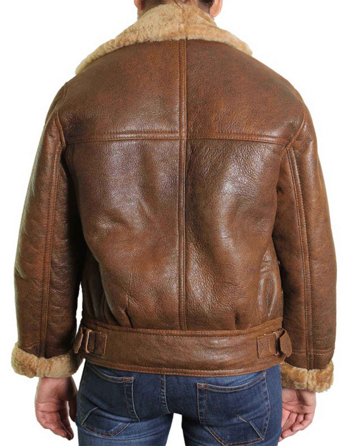 Shop Female Faux Fur Shearling Bomber Aviator Leather Jacket