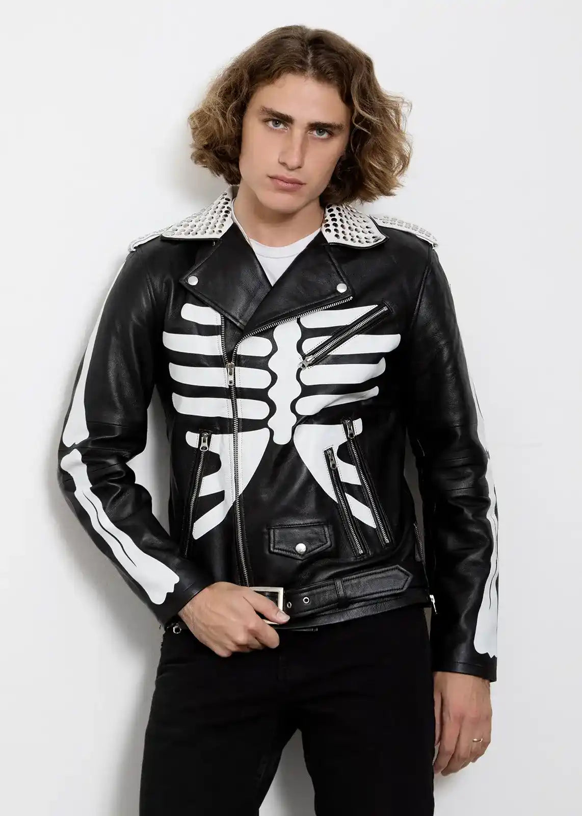 Supreme Black Leather Skeleton Jacket