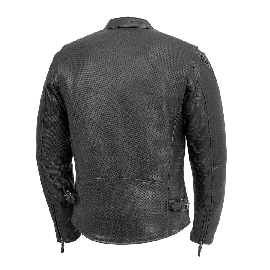 Shop Premium Turbine Men's Motorcycle Perforated Leather Jacket By TJS