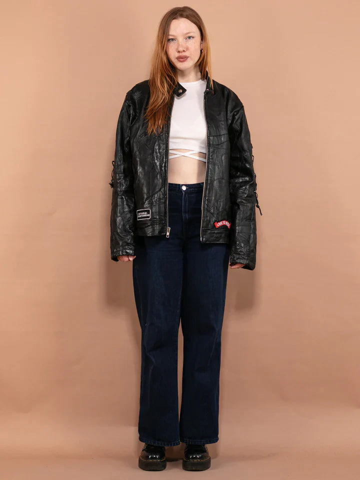 Shop VINTAGE WOMEN LEATHER BIKER JACKET by TJS