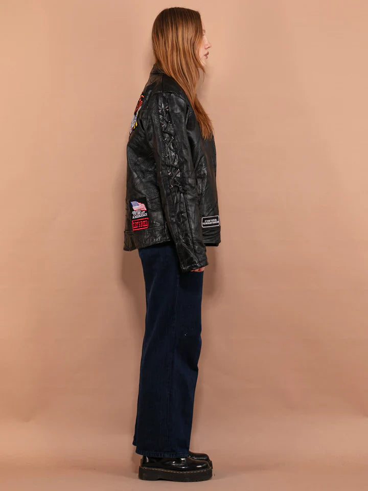 Shop VINTAGE WOMEN LEATHER BIKER JACKET by TJS