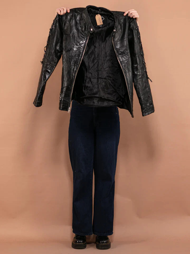 Shop VINTAGE WOMEN LEATHER BIKER JACKET by TJS