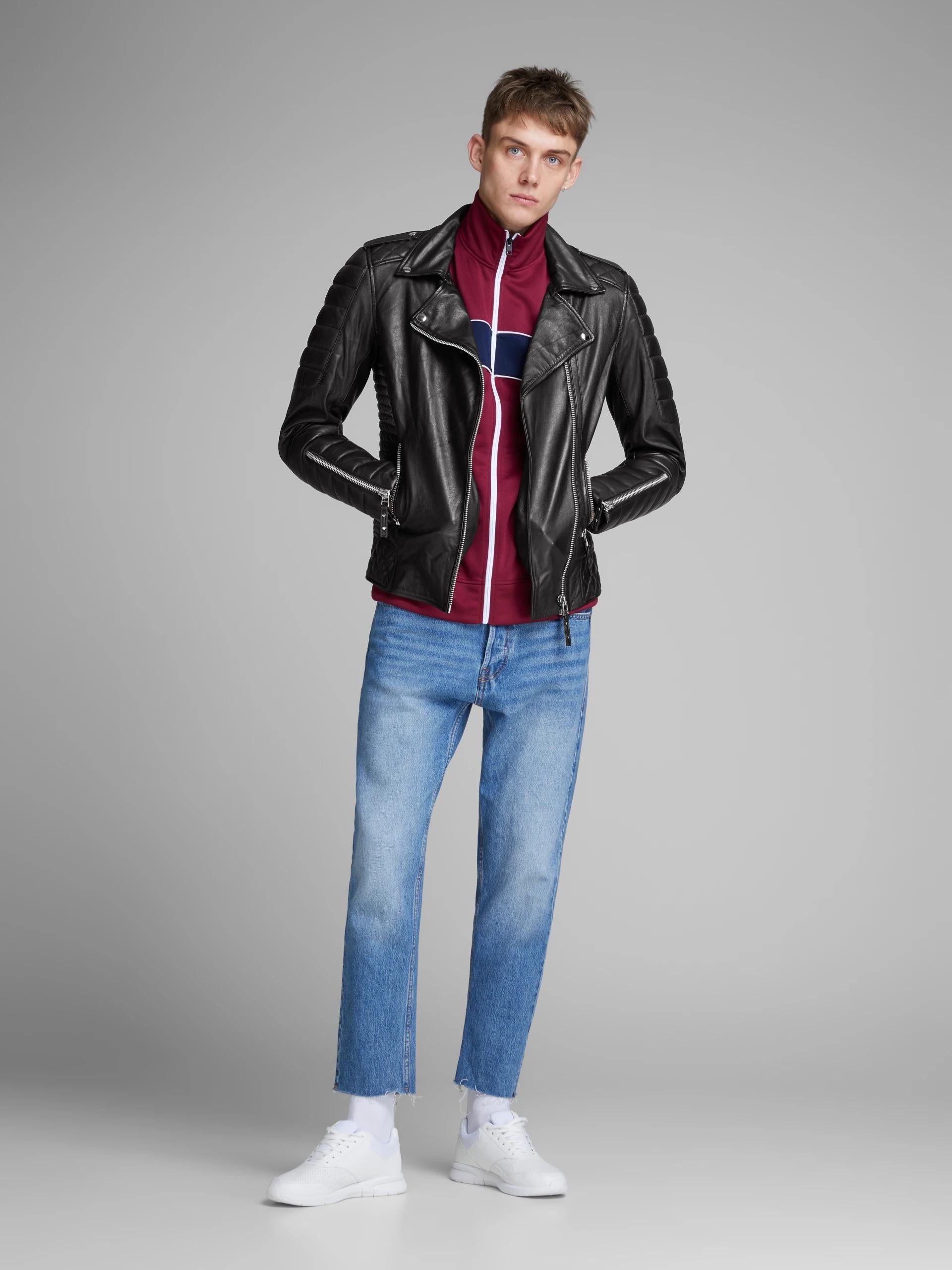 Shop Biker Boom Sheep Napa Stylish Leather Jacket